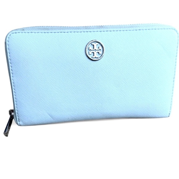 Tory Burch Sky Blue Zip Wallet - Picture 12 of 13